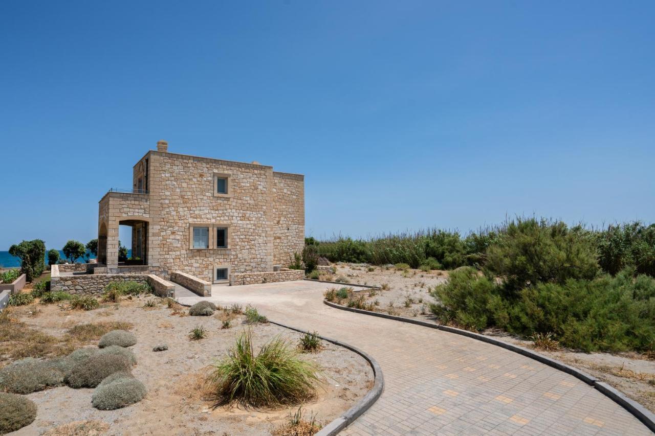 Beachfront Villa Turquoise With Private Pool, Bbq And Ping Pong Table Chania  Exterior foto