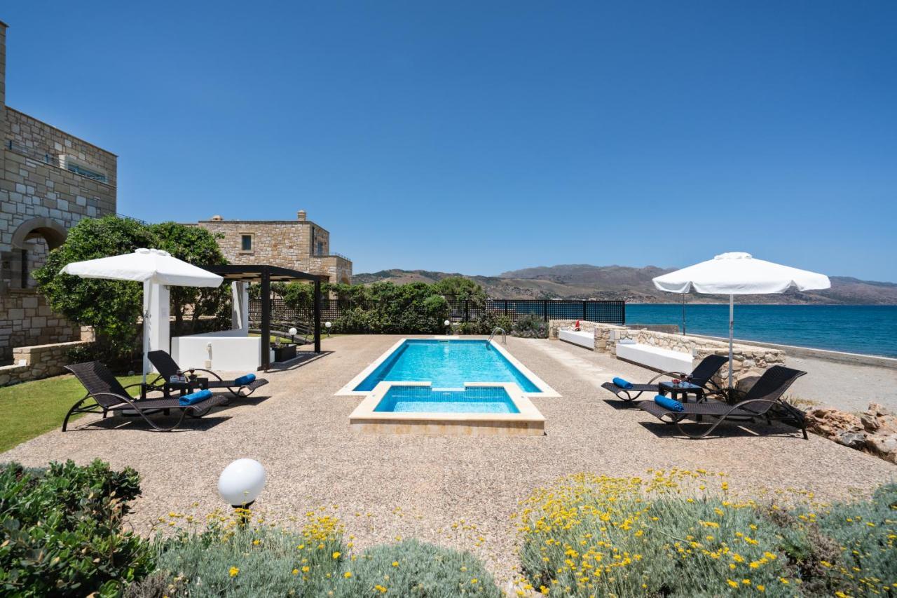 Beachfront Villa Turquoise With Private Pool, Bbq And Ping Pong Table Chania  Exterior foto